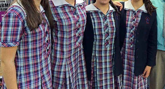 Domremy College girls in summer uniform